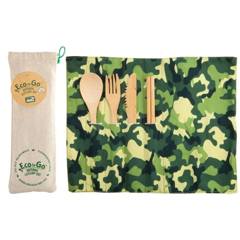 Camo Eco-to-Go Bamboo Cutlery Set