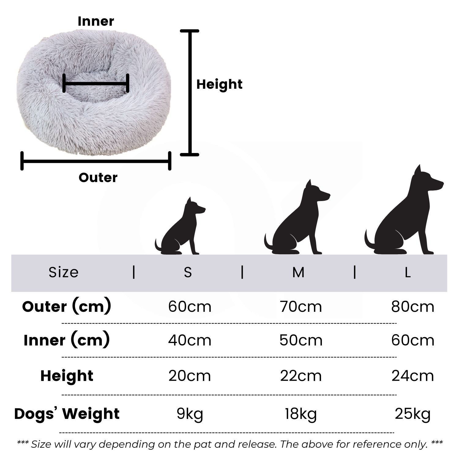 Floofi Pet Bed 60cm (Grey)