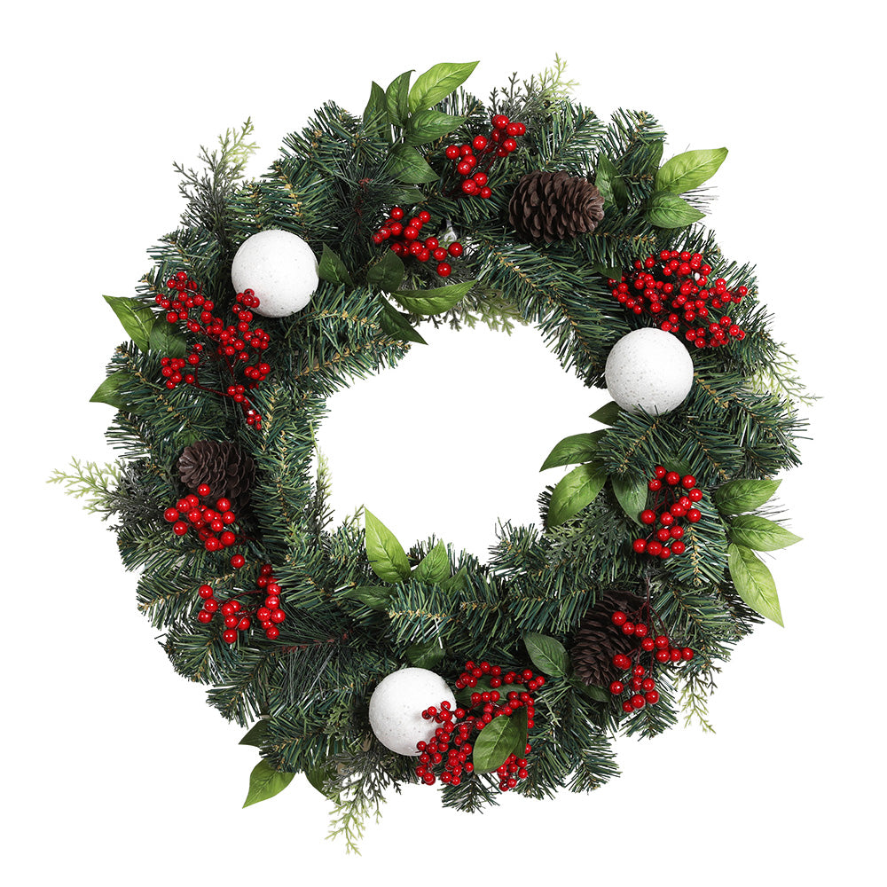 Jingle Jollys 2FT 60CM Christmas Wreath with Decor Xmas Tree Decoration