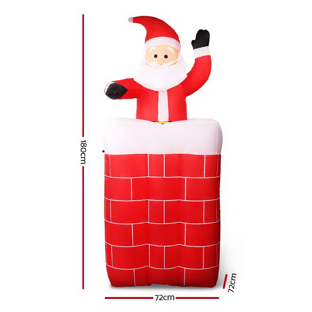 Jingle Jollys Christmas Inflatable Santa Pop Up 1.8M Illuminated Decorations