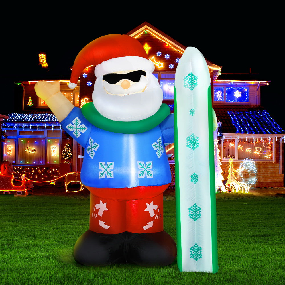 Jingle Jollys Christmas Inflatable Santa 1.6M Illuminated Decorations