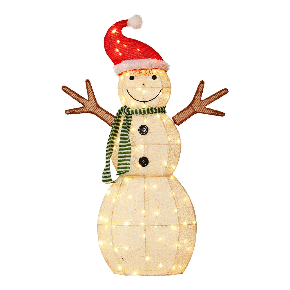 Jingle Jollys Christmas Lights 97cm Snowman 80 LED Decorations